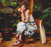 A Line Midi Bubble Skirt In Soft Cloud Vintage Floral