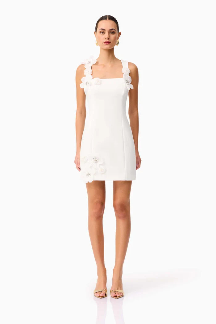 Chantelle Floral Mini Dress in White