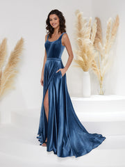 A-Line Gown with Detachable Matching Belt