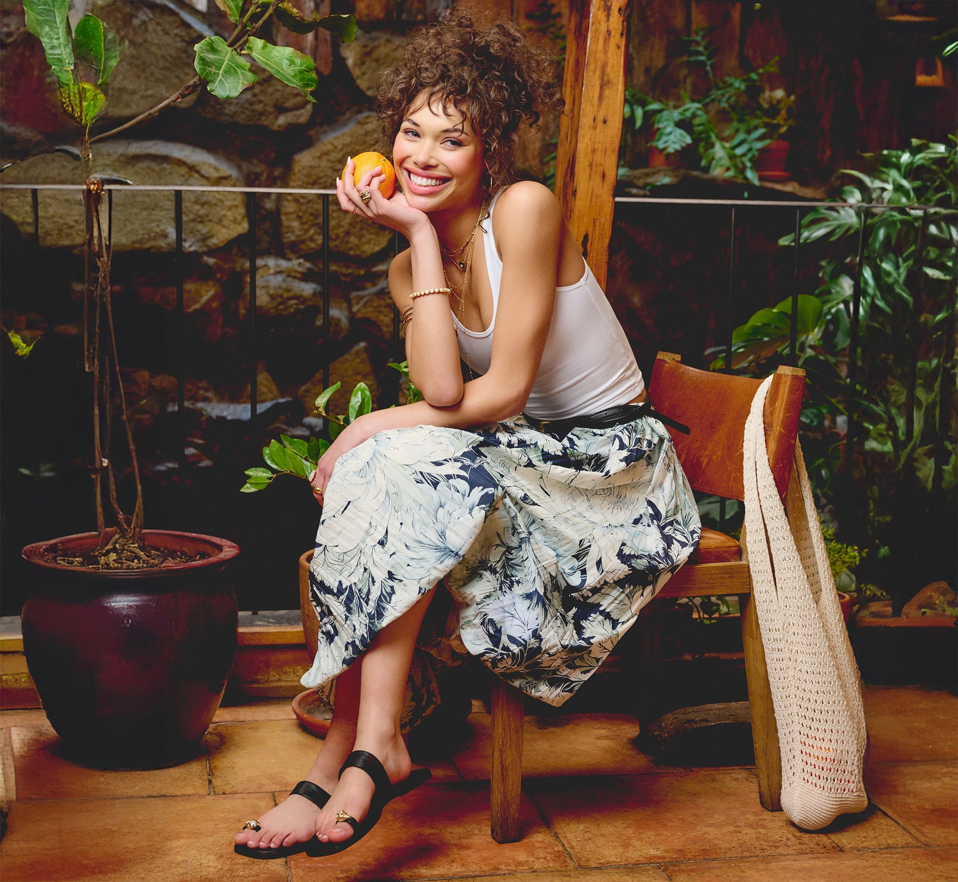 A Line Midi Bubble Skirt In Soft Cloud Vintage Floral