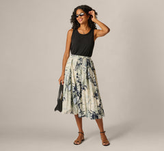 A Line Midi Bubble Skirt In Soft Cloud Vintage Floral