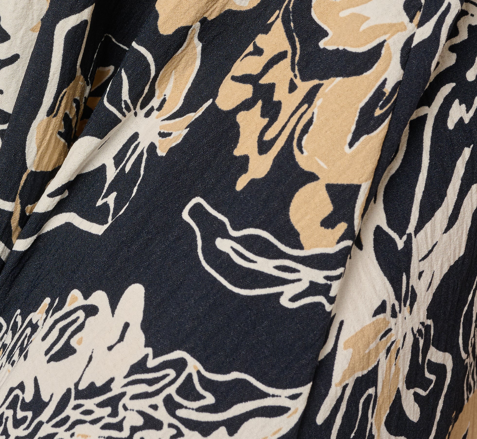Ankle Length A Line Midi Skirt In Navy Ivory Whimsical Floral