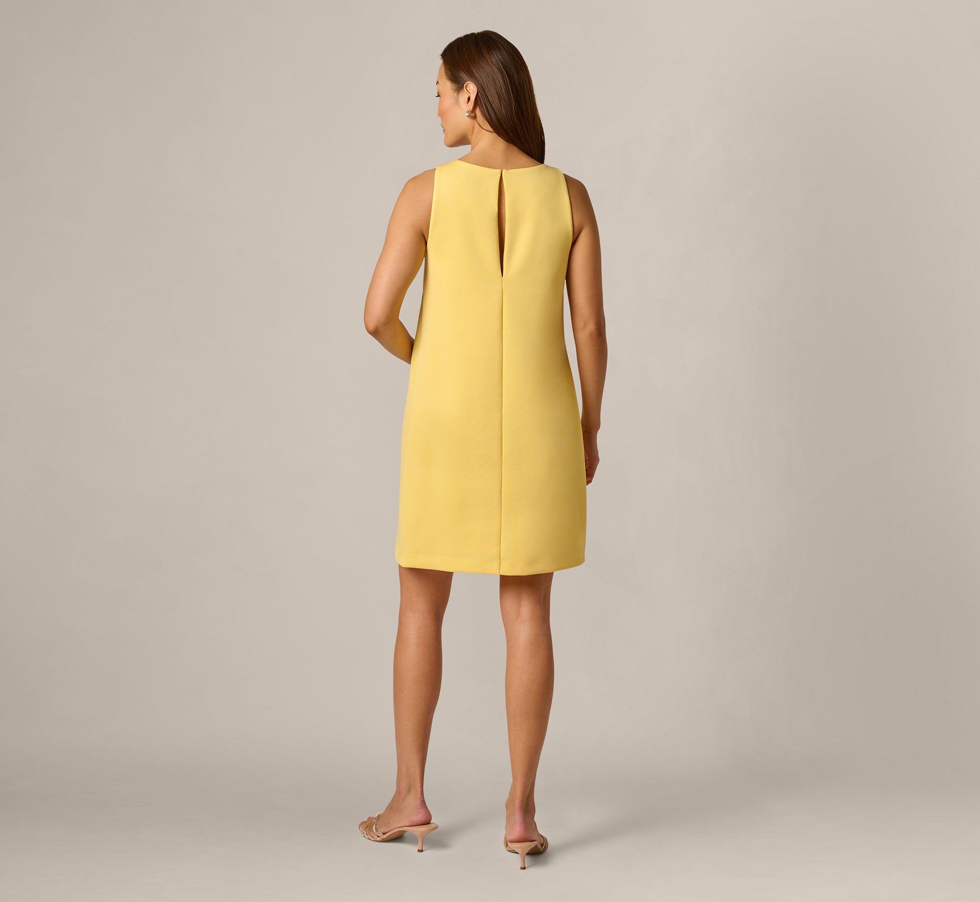 3D Rosette Stretch Short Shift Dress In Warm Sun