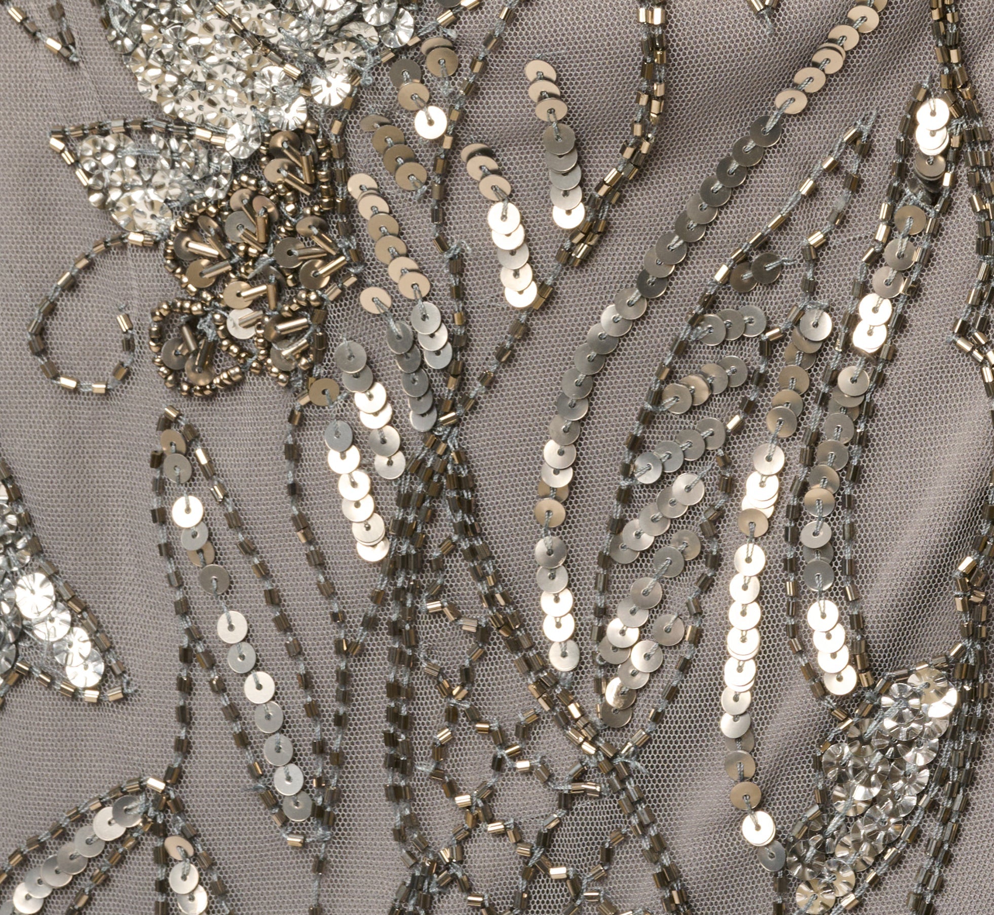 Beaded Cape V Neck Long Dress In Sterling