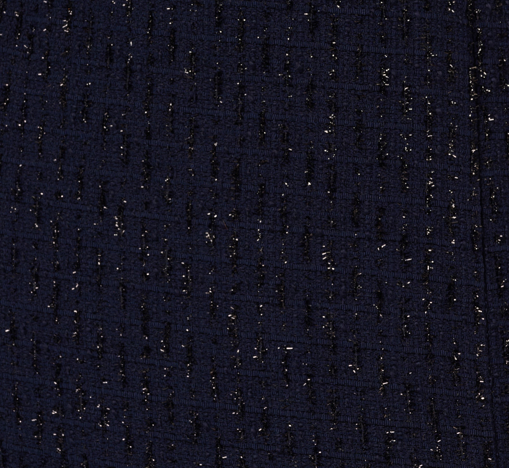 Beaded Off Shoulder Glitter Tweed Gown In Navy