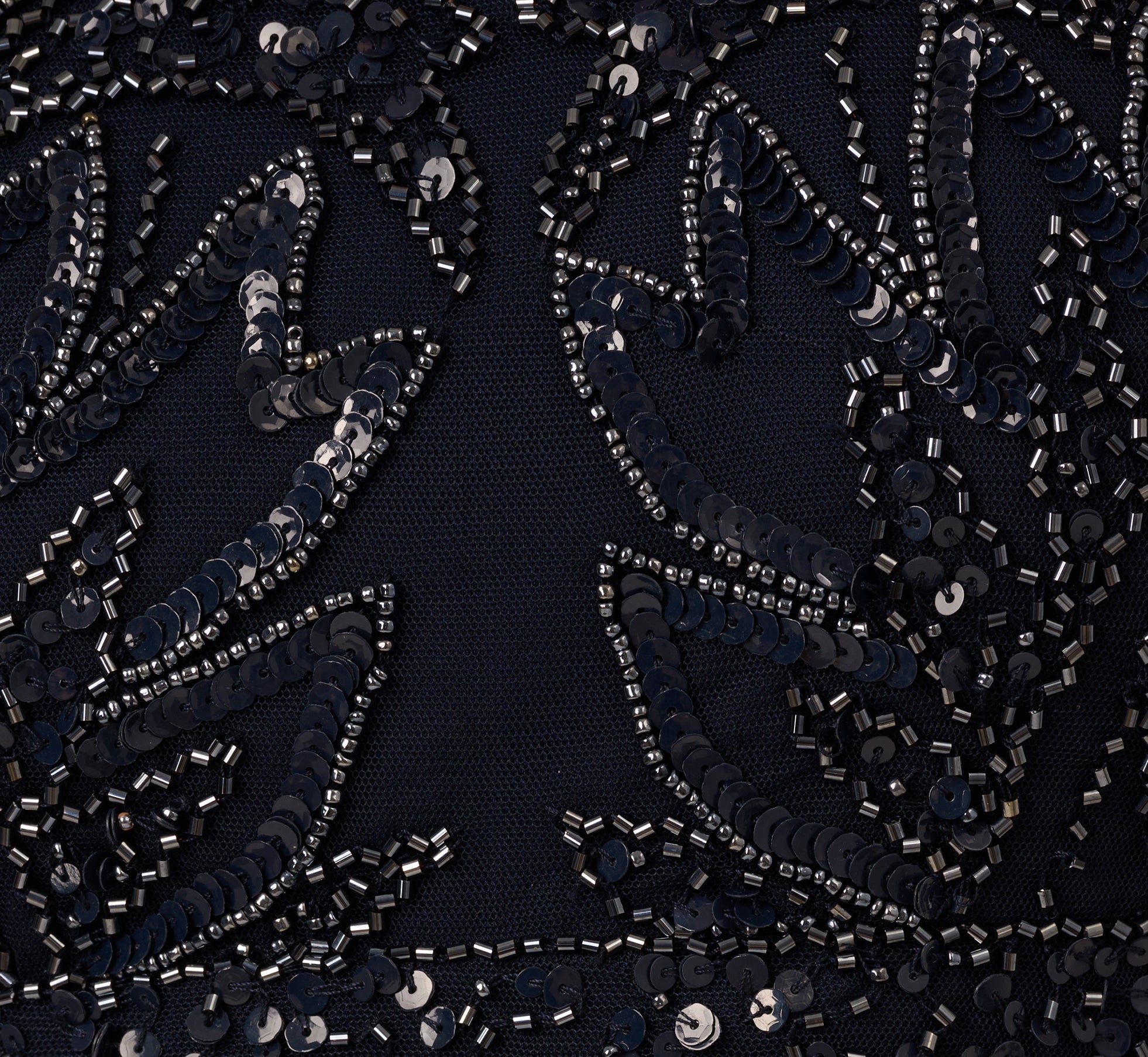 Adrianna Papell Hand-Beaded Sleeveless Slim Column Gown In Midnight