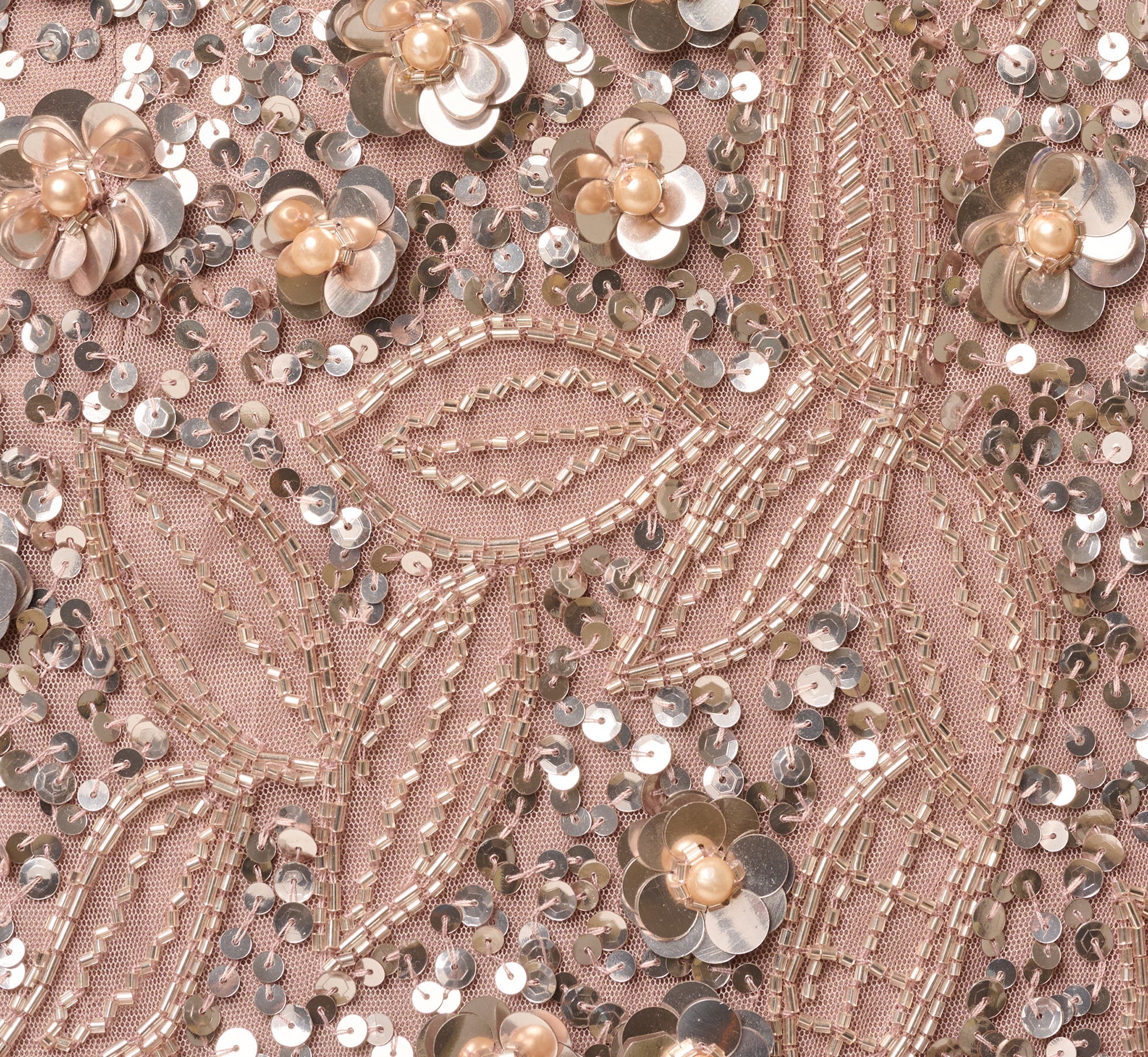 3D Floral Sequin Beaded Halter Gown In Smokey Mauve